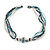 Multistrand Glass Bead Necklace (Light Blue, Hematite, Transparent) - 44cm L - view 2