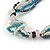 Multistrand Glass Bead Necklace (Light Blue, Hematite, Transparent) - 44cm L - view 4