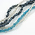 Multistrand Glass Bead Necklace (Light Blue, Hematite, Transparent) - 44cm L - view 5