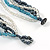Multistrand Glass Bead Necklace (Light Blue, Hematite, Transparent) - 44cm L - view 6