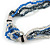 Multistrand Glass Bead Necklace (Electric Blue, Hematite, Transparent) - 44cm L - view 4
