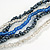 Multistrand Glass Bead Necklace (Electric Blue, Hematite, Transparent) - 44cm L - view 5