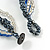 Multistrand Glass Bead Necklace (Electric Blue, Hematite, Transparent) - 44cm L - view 6
