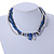 Multistrand Glass Bead Necklace (Electric Blue, Hematite, Transparent) - 44cm L - view 2