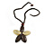 Oversized Brown/ Beige Resin Flower Pendant with Cotton Cord - 46cm L/ 10cm Flower - view 3