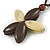 Oversized Brown/ Beige Resin Flower Pendant with Cotton Cord - 46cm L/ 10cm Flower - view 4