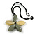Oversized Brown/ Beige Resin Flower Pendant with Cotton Cord - 46cm L/ 10cm Flower - view 7
