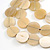 Layered Light Yellow Resin Bead Brown Cotton Cord Necklace - 40cm Long - view 3