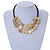 Layered Light Yellow Resin Bead Brown Cotton Cord Necklace - 40cm Long - view 2