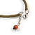Statement Chunky Brown Cluster Bead with Olive Cord Necklace - 50cm L - view 4