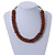 Statement Chunky Brown Cluster Bead with Olive Cord Necklace - 50cm L - view 2
