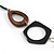 Brown/ Grey Acrylic Wood Bead Black Cord Cotton Necklace - 74cm Long - view 6