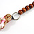 Brown/ Pink/ White Wood Beaded Necklace - 55cm Long - view 4