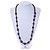 Wood, Ceramic Beaded Long Necklace (Purple, Plum, Brown) - 80cm L - view 2