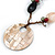 Large Mother of Pearl Penant with Brown Beaded Cords Necklace - 60cm L/ 7cm Pendant - view 4