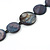 Black Glass Bead, Grey Shell Component Necklace - 44cm L/ 5cm Ext - view 4