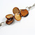 Brown Coin Shell Bead and Silver Tone Metal Bar Silver Rubber Cord Necklace - 88cm Long - view 3