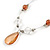 Brown/ Transparent Faceted Acrylic Bead Wire Necklace in Silver Tone - 42cm Long - view 4