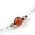 Brown/ Transparent Faceted Acrylic Bead Wire Necklace in Silver Tone - 42cm Long - view 5