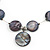 Delicate Floating Dark Grey Shell Bead Wire Necklace in Silver Tone - 42cm L/ 5cm Ext - view 3