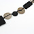 Black/ Taupe Sea Shell Geometric Cotton Cord Long Necklace - 88cm L - view 4