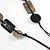 Black/ Taupe Sea Shell Geometric Cotton Cord Long Necklace - 88cm L - view 5