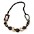 Trendy Wood, Acrylic Bead Geometric Chunky Necklace (Black/ Natural/ Brown) - 70cm L