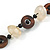 Trendy Wood, Acrylic Bead Geometric Chunky Necklace (Black/ Natural/ Brown) - 70cm L - view 5