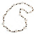 Long Transparent Acrylic, Brown Wood, Silver Tone Metal Bead with Orange Cord Necklace - 116cm L