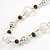 Long Transparent Acrylic, Brown Wood, Silver Tone Metal Bead with Orange Cord Necklace - 116cm L - view 4