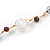 Long Transparent Acrylic, Brown Wood, Silver Tone Metal Bead with Orange Cord Necklace - 116cm L - view 5