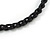 Statement Resin, Wood, Metal Bead Cotton Cord Necklace (Black, Natural, Aged Silver) - 64cm L - view 5