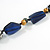 Statement Resin, Wood, Metal Bead Cotton Cord Necklace (Blue, Natural, Aged Silver) - 64cm L - view 4
