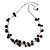 Brown Ceramic Bead Charm with Silver Tone Chain Necklace - 74cm L/ 4cm Ext