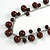 Brown Ceramic Bead Charm with Silver Tone Chain Necklace - 74cm L/ 4cm Ext - view 3