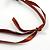 Statement Ceramic, Glass, Acrylic Bead Bronze Tone Chain with Silk Cord Necklace (Brown/ Black) - Adjustable - view 4