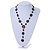 V Shape Glass and Ceramic Bead with Silver Tone Link Necklace - 44cm L/ 5cm Ext/ 12cm Front Drom - view 2