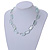 Two Strand Square Transparent Glass Bead Silver Tone Wire Necklace - 48cm L/ 5cm Ext - view 3