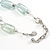 Two Strand Square Transparent Glass Bead Silver Tone Wire Necklace - 48cm L/ 5cm Ext - view 6