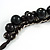 Black Ceramic Bead Charm with Silk Ribbon Necklace - 48cm L/ 4cm Ext - view 5