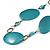 Teal Coloured Wood and Shell Bead with Black Faux Leather Cord Necklace - 74cm L - view 3