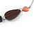 Long Floral Wood and Shell Bead Silver Tone Acrylic Cord Necklace (Brown/ Grey/ Red) - 80cm L - view 5