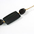 Geometric Wood and Oval Ceramic Bead Cord Necklace (Dark Green, Mahogany Brown, Black) - 72cm L - view 5