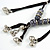 Unique Ceramic Bead with Silver Tone Heart Charm Black Fabric Necklace - Adjustable - 48cm L - view 5