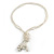 2 Strand Light Cream Faux Pearl Bead Long Lariat Necklace - 118cm L