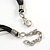 Black/ Dark Grey Shell Flower Metal Wire with Cotton Cord Necklace - 44cm L/ 5cm Ext - view 5