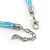 Light Blue Shell Flower Metal Wire with Black/ Light Blue Cotton Cord Necklace - 44cm L/ 5cm Ext - view 5
