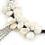 White Shell Flower Metal Wire with Black/ Off White Cotton Cord Necklace - 44cm L/ 5cm Ext - view 4
