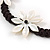 Mother Of Pearl Floral Black Silk Cord Necklace - 48cm L - view 5