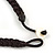 Mother Of Pearl Floral Black Silk Cord Necklace - 48cm L - view 6